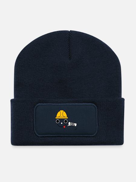 Koppie with construction worker's helmet - Recycled Patch Beanie - french navy
