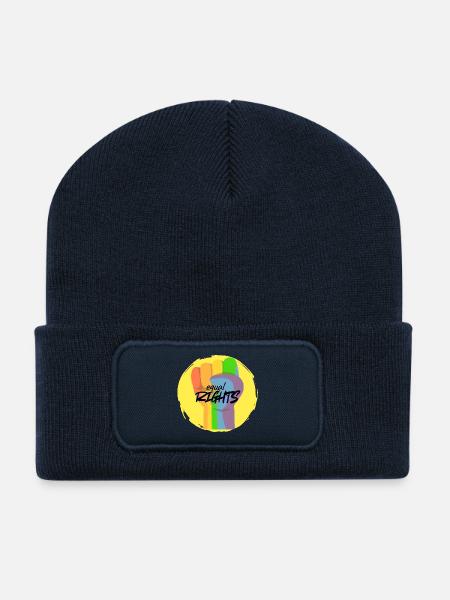 Regenbogenfaust Pride Gleichberechtigung - Recycelte Patch Beanie - French Navy