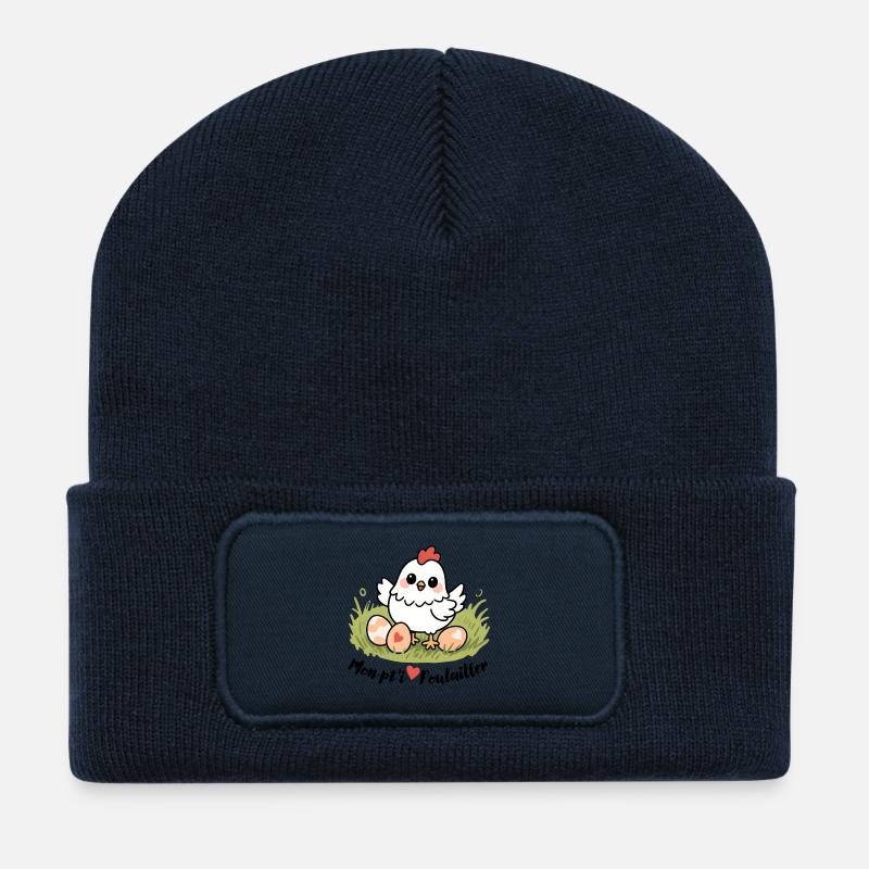 Mein kleiner Hühnerstall - Recycelte Patch Beanie - French Navy