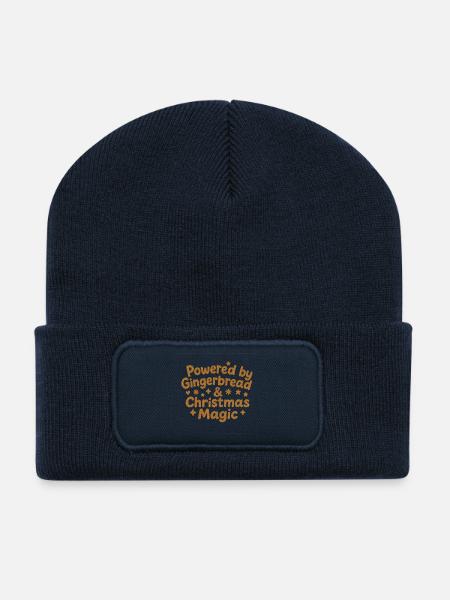 Gingerbread Christmas Magic - Recycled Patch Beanie - french navy
