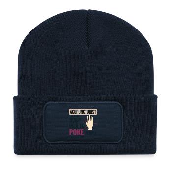 Akupunkteur bezahlt, um Leute zu stupsen, professionell - Recycelte Patch Beanie - French Navy - Vorne