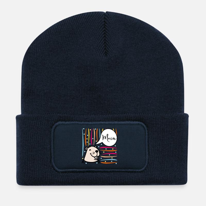 Norddeutschland Moin Capybara - Recycelte Patch Beanie - French Navy
