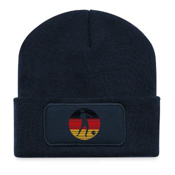 Fussballspieler - Recycelte Patch Beanie - French Navy - Vorne