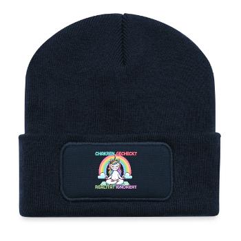 Chakras checked – reality ignored - Recycled Patch Beanie - french navy - Front
