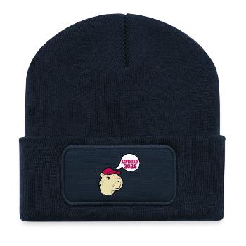 Rentnerin 2026 Rente Capybara - Recycelte Patch Beanie - French Navy - Vorne