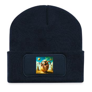 Œuf de pieuvre dans Desert Odyssey - Beanie recyclé à patch - bleu marine - Devant