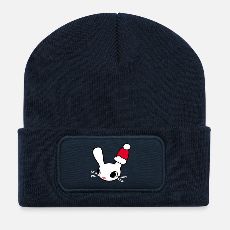 Weihnachtsmann-Hasenkopf - Recycelte Patch Beanie - French Navy