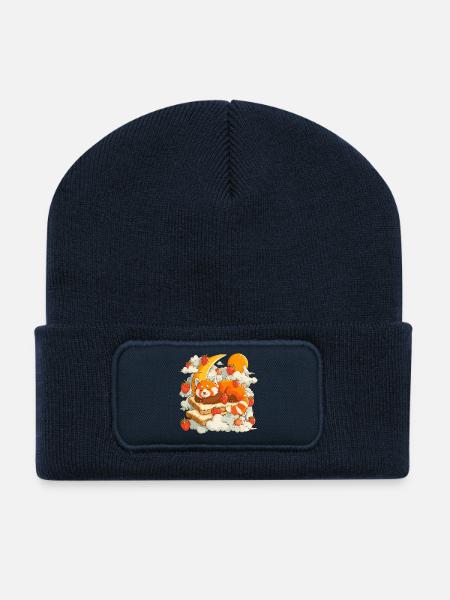 Mond Frühstücks Fuchs - Recycelte Patch Beanie - French Navy