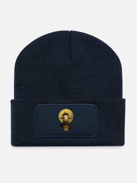 Mondschein-Schaf im Anzug - Recycelte Patch Beanie - French Navy