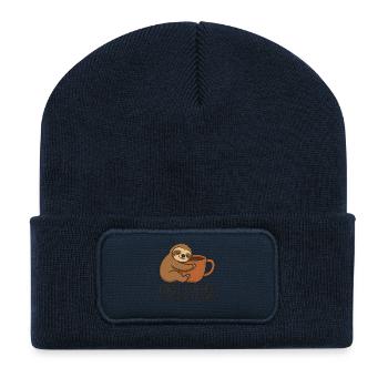 Sloth Coffee Morning: Save the World - Recycled Patch Beanie - french navy - Front