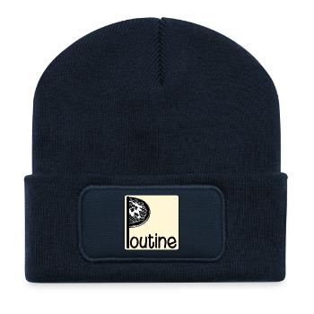 Kanada-kanadisches Gericht Poutine - Recycelte Patch Beanie - French Navy - Vorne