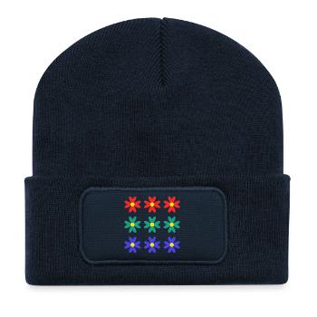 FLOWER. NATURE. ECOLOGY. ANNIVERSARY. FEAST - Recycled Patch Beanie - french navy - Front
