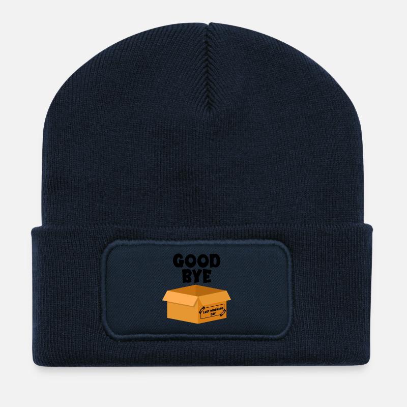 Letzter Arbeitstag – Auf Wiedersehen - Recycelte Patch Beanie - French Navy