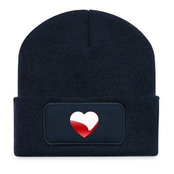 Liebe - Recycelte Patch Beanie - French Navy - Vorne