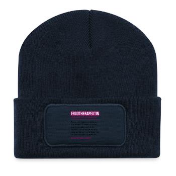 Ergotherapeutin Definition Lustiges Beruf Geschenk - Recycelte Patch Beanie - French Navy - Vorne