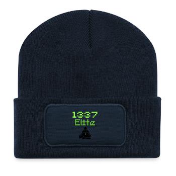 1337 Elite Hacker Squad, Leet Hacker - Recycled Patch Beanie - french navy - Front