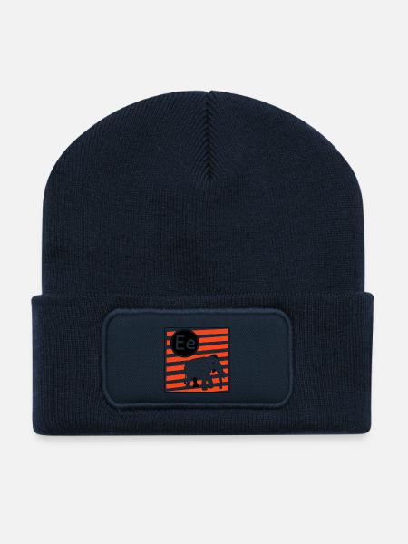 E for Elephant Letters for Learning to Read - Recycled Patch Beanie - french navy