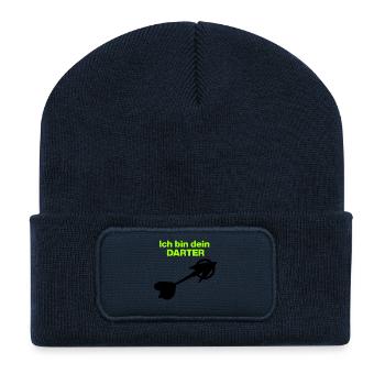 Ich bin dein Darter – Space Edition - Recycelte Patch Beanie - French Navy - Vorne