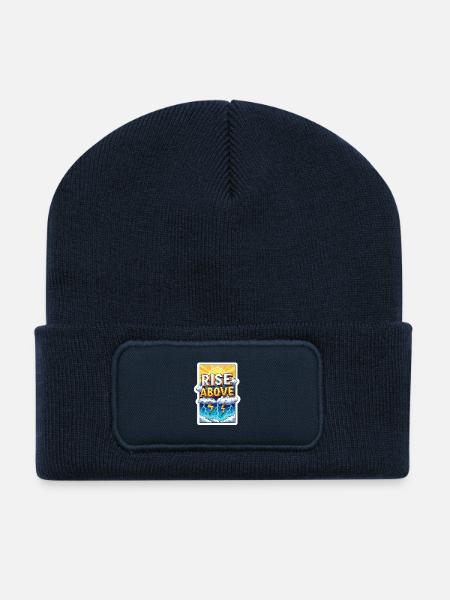 Über Stürme hinweg aufsteigen - Recycelte Patch Beanie - French Navy