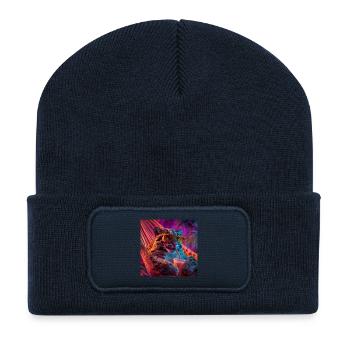 Chilled Leopard Hammock Neon Style - Recycled Patch Beanie - french navy - Front