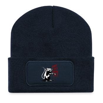 Graffiti Ratte mit Pinsel "Shirt Art Sucks" - Recycelte Patch Beanie - French Navy - Vorne