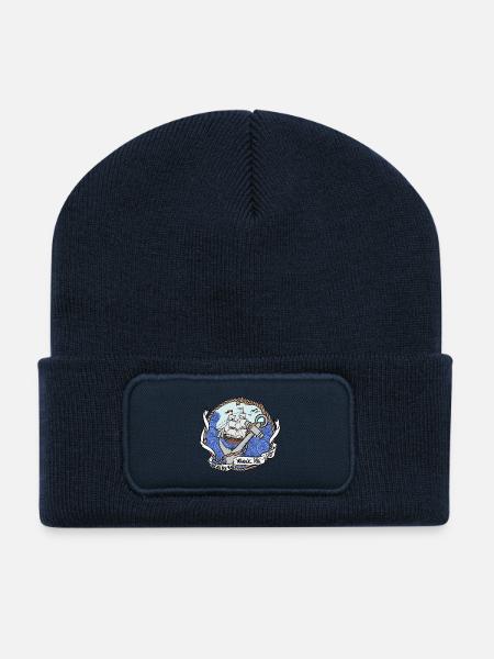 Ancre du capitaine sur des mers agitées - Beanie recyclé à patch - bleu marine