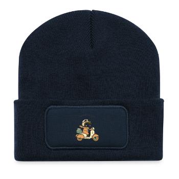 Little Escape – Scooter Illustration - Recycled Patch Beanie - french navy - Front