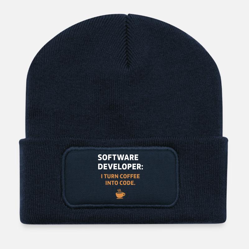 Software Developer - Coffee Edition - Recycelte Patch Beanie - French Navy
