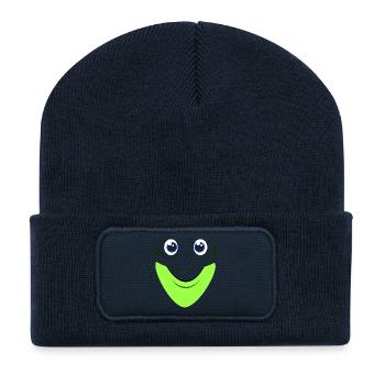 Cute Frog Face Crazy Diy Funny Costume Frog Face - Recycled Patch Beanie - french navy - Front