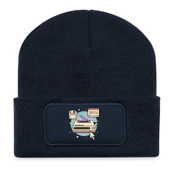 Welcome To The Old Web Retro Internet - Recycled Patch Beanie - french navy - Front