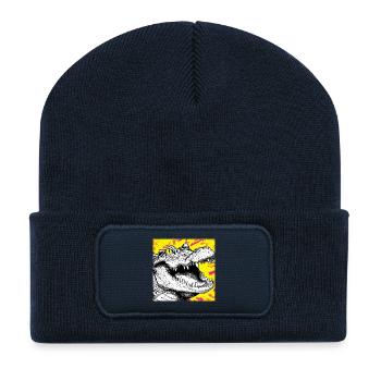 Krokodil Sketch – Urban Graffiti Style Design - Recycelte Patch Beanie - French Navy - Vorne