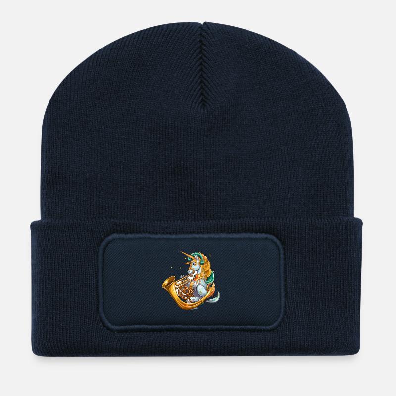 Groove de tuba licorne - Beanie recyclé à patch - bleu marine