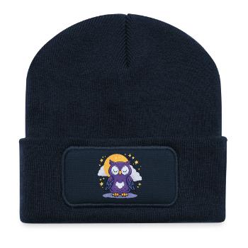 Moonlit Night Owl - Recycled Patch Beanie - french navy - Front