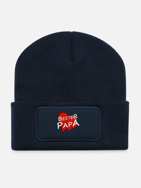 BESTER PAPA - Recycelte Patch Beanie - French Navy