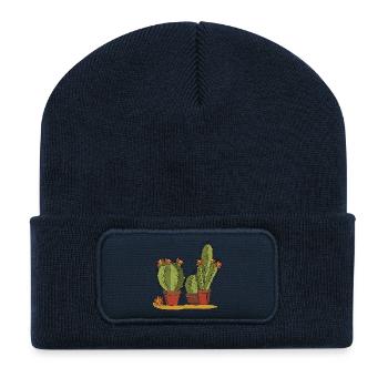 Flowers - Recycled Patch Beanie - french navy - Front