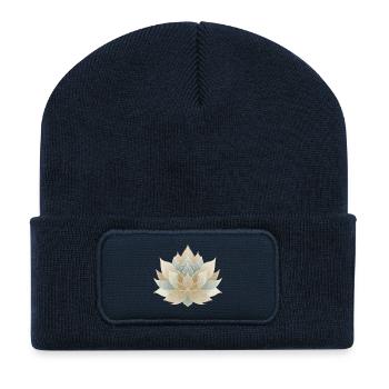 Zen lotus, symbol of calm and balance - Recycled Patch Beanie - french navy - Front