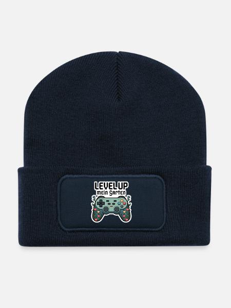 Level Up Garten-Controller Design - Recycelte Patch Beanie - French Navy