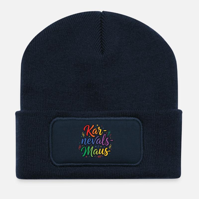Karnevalsmaus Karneval Köln Kölner Karnevals Maus - Recycelte Patch Beanie - French Navy