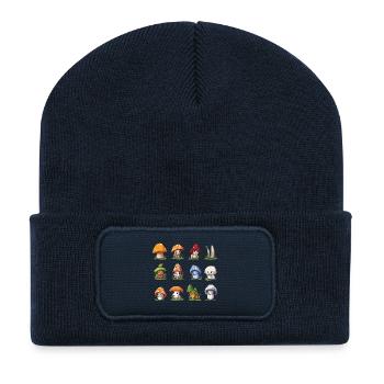 Cute Mushroom Friends – Mushroom Characters - Recycled Patch Beanie - french navy - Front