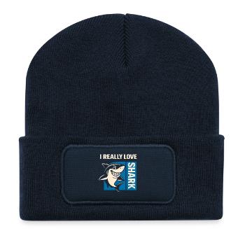 I Really Love Shark - Recycled Patch Beanie - french navy - Front