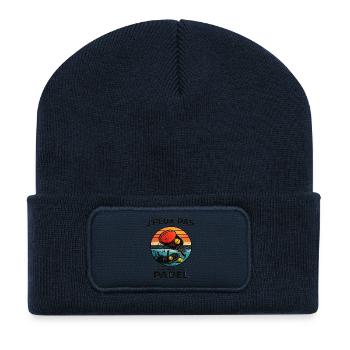 I can't I have retro padel - Recycled Patch Beanie - french navy - Front