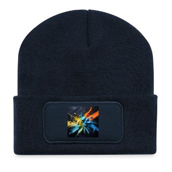 Rainbow dust explosion - Recycled Patch Beanie - french navy - Front