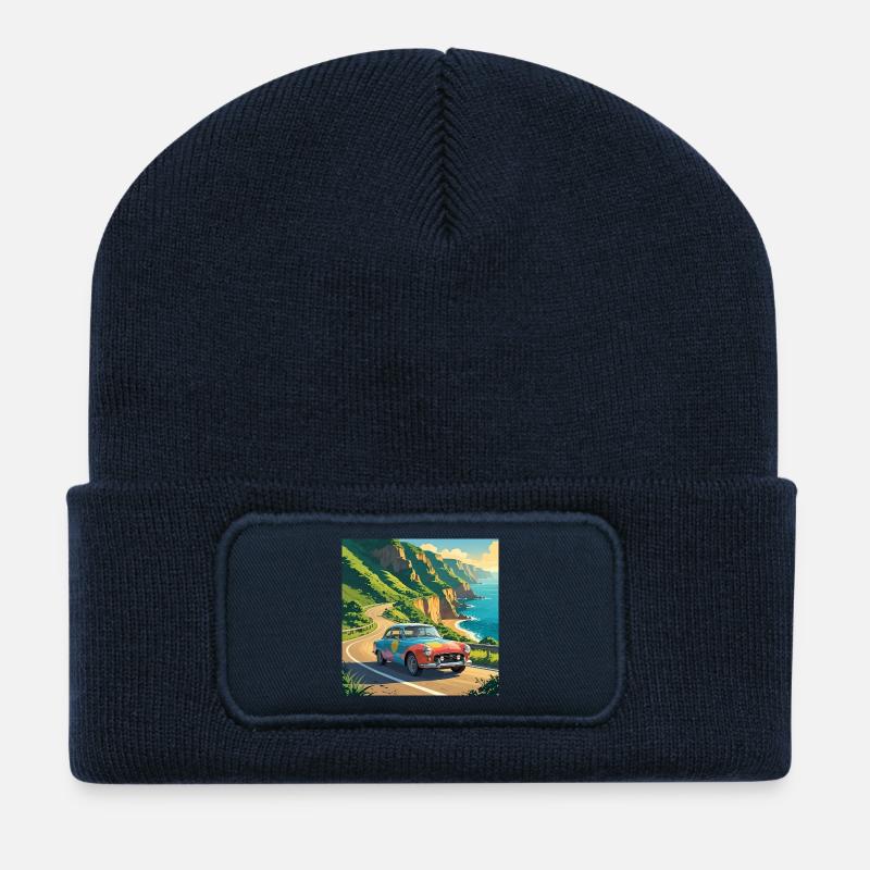 Vintage-Küstenreisen - Recycelte Patch Beanie - French Navy