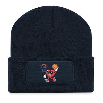 Funny Valentine Basketball Heart Shirt for Boys  - Recycled Patch Beanie - french navy - Front