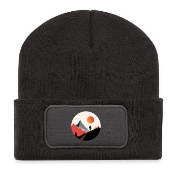 Walking in the mountains, a passion for hikers - Recycled Patch Beanie - dark grey - Front