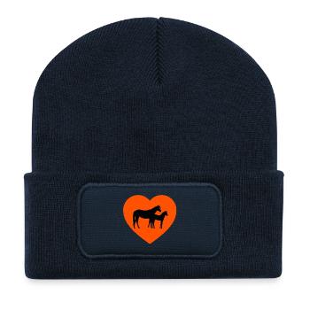horses - Recycled Patch Beanie - french navy - Front