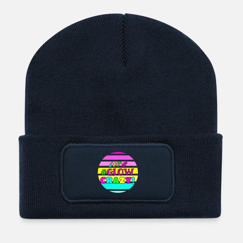 Lasst uns verrückt leuchten - Geburtstag - 80s - Recycelte Patch Beanie - French Navy