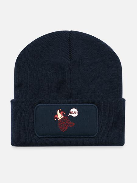 Dackel Hundekostüm Karneval Helau - Recycelte Patch Beanie - French Navy