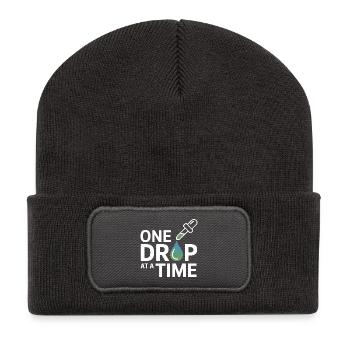 Homöopathie Tropfen für Tropfen Professionelle Ausrüstung - Recycelte Patch Beanie - Dunkelgrau - Vorne