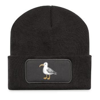 Coastal Bird Sketch Seagull Seagull North German - Recycled Patch Beanie - dark grey - Front
